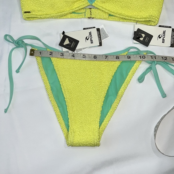 Rip Curl Sunny Side Bandeau Bikini Top & Tie Side Cheeky Coverage Bottom, SMALL - Picture 6 of 15